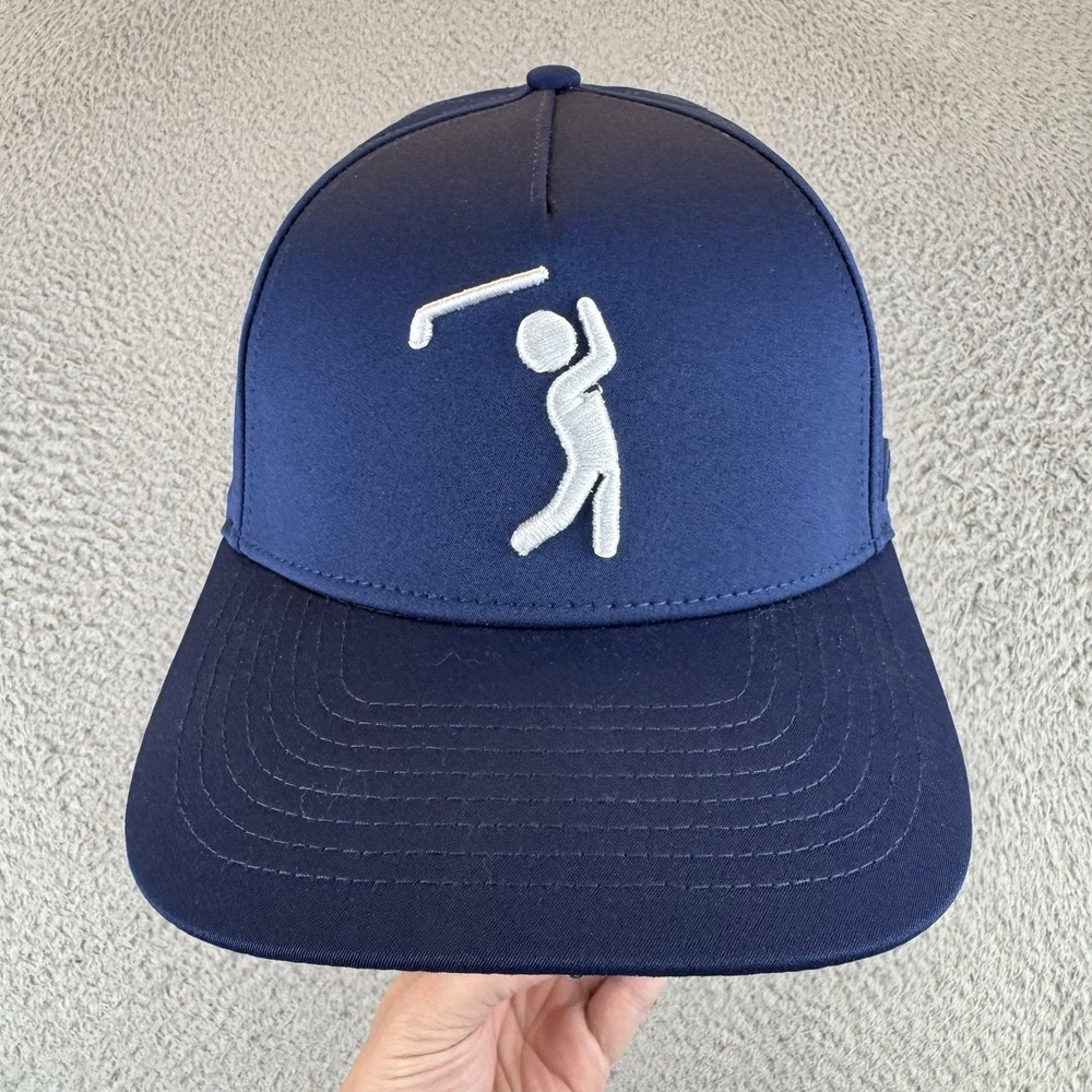 Bogey Bros Navy Blue Performance Golf Hat One Size Snap Back Vented Logo